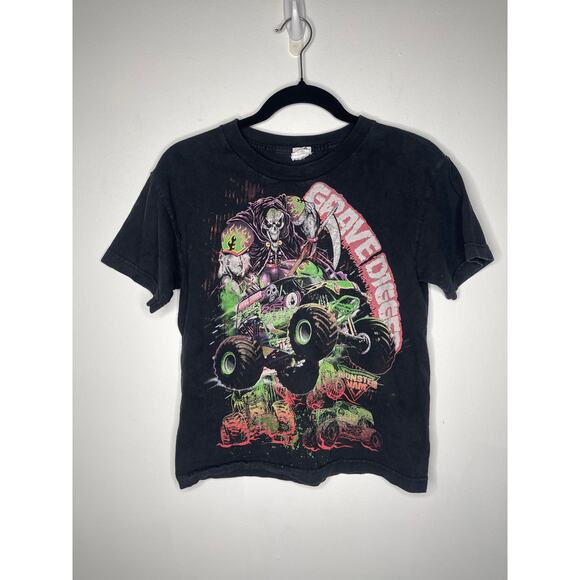 Vintage Grave Digger Monster Trucks Kids T-Shirt Size Medium - Picture 1 of 6